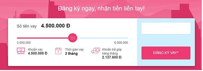 Chọn số tiền muốn vay tại ATM Online