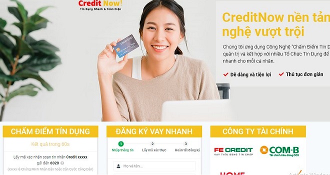 Vay tiền CreditNow với công nghệ chấm điểm tín dụng hiện đại, uy tín