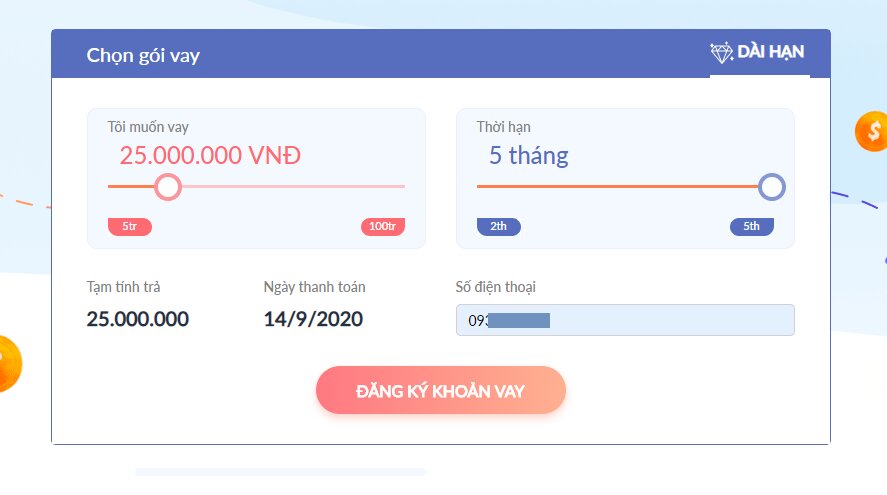 Vay tiền Lenbox trên website