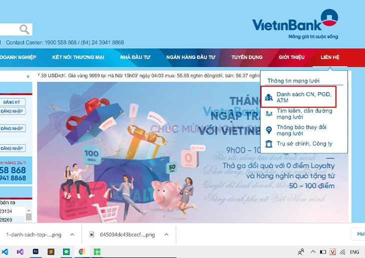 tra cứu chi nhánh Vietinbank