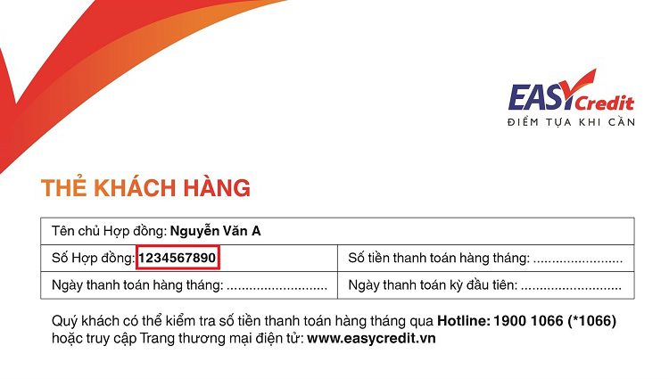 Tra cứu hợp đồng Easy Credit