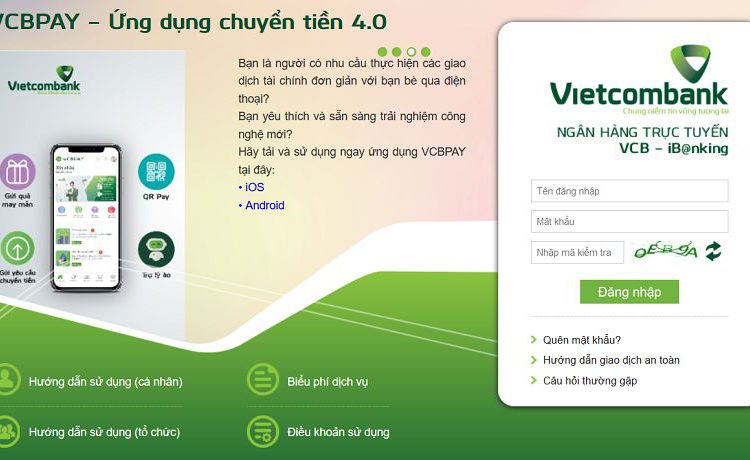 Vay tiền qua Internet Banking Vietcombank